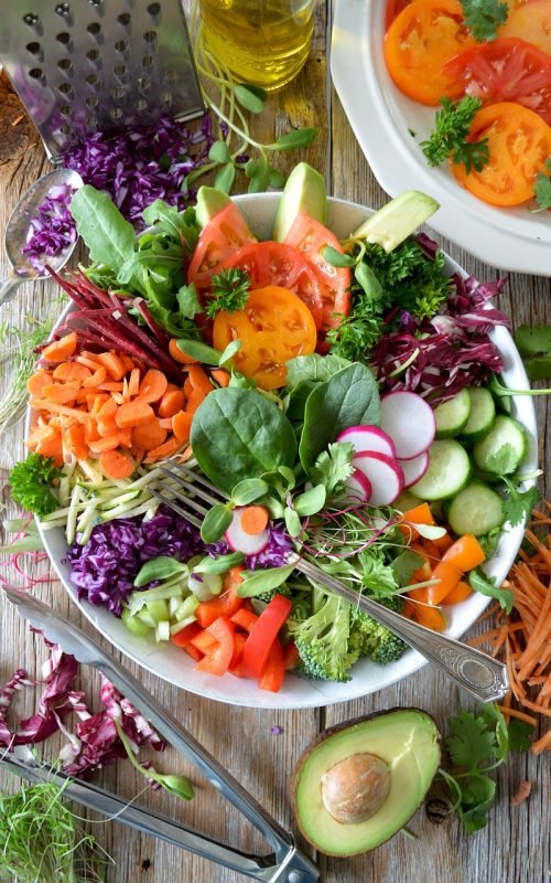 vegetables, tomatoes, salad, meal, healthy meal, top view, salad, salad, salad, salad, salad